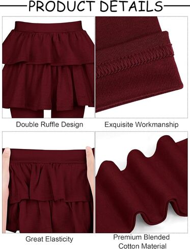 Resinta 3 Packs Girls Leggings with Skirt Cotton Ruffle Skirt Pants Warm Tutu Leggings for Girls in Kuwait