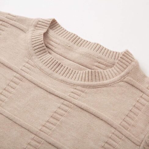 Curipeer Boys' Girls' Sweater Fall Solid Color Plaid Kids Crew Neck Pullover Winter in Saudi Arabia