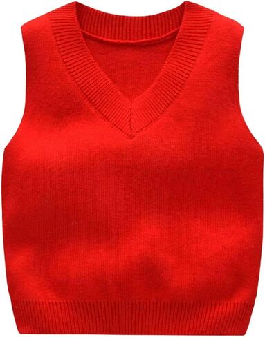 Happy Cherry Baby Boys Vest Thermal Warm Cotton Breathable Knit Sleeveless Sweater in Kuwait