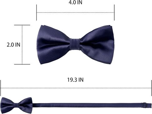 ربطات عنق حريرية للأولاد من WELROG - ربطة عنق للأطفال مربوطة مسبقًا بلون سادة قابلة للتعديل بطول 10 × 5 سم in Kuwait