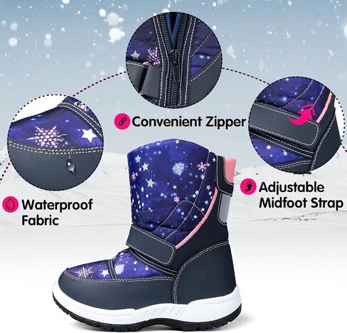 أحذية K KomForme للأولاد والبنات للثلج مقاومة للماء للشتاء في الهواء الطلق (طفل صغير/طفل صغير/طفل كبير) in Kuwait