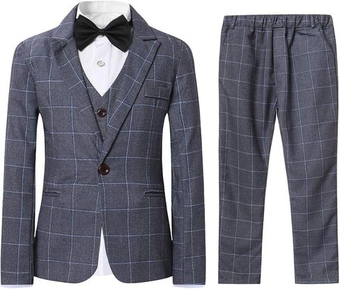 SWOTGdoby Boys Suits Formal Suit Set 3 Pieces Blazer Vest Pants Slim Fit Suit Jacket for Wedding Party in Saudi Arabia