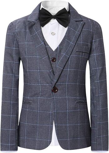 SWOTGdoby Boys Suits Formal Suit Set 3 Pieces Blazer Vest Pants Slim Fit Suit Jacket for Wedding Party in Saudi Arabia