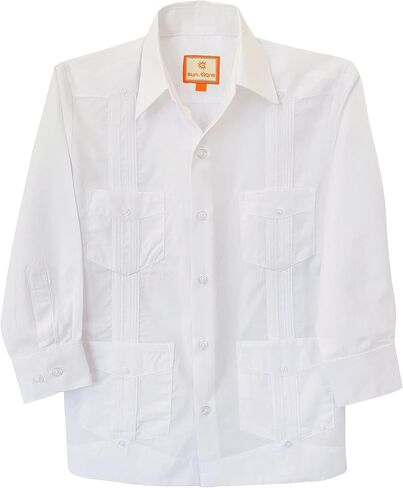 قميص رسمي من القطن من SUNINCANS Guayabera للأولاد في المناسبات اللاتينية التقليدية in Kuwait