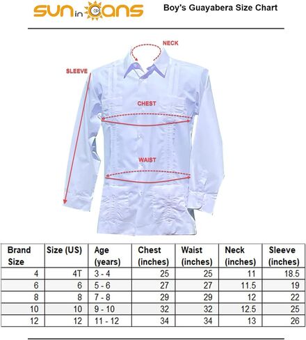 قميص رسمي من القطن من SUNINCANS Guayabera للأولاد في المناسبات اللاتينية التقليدية in Kuwait