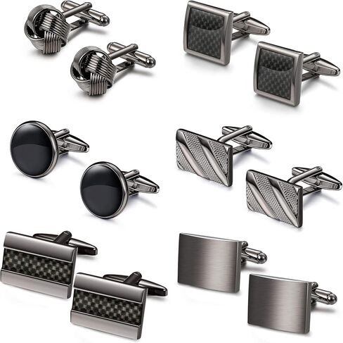 FIBO STEEL 4-8 Pairs Wedding Business Classic Cufflinks for Men Unique Cufflink Set Mens in Saudi Arabia