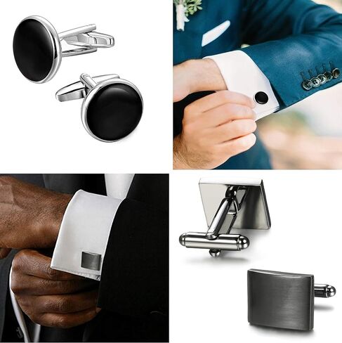 FIBO STEEL 4-8 Pairs Wedding Business Classic Cufflinks for Men Unique Cufflink Set Mens in Saudi Arabia