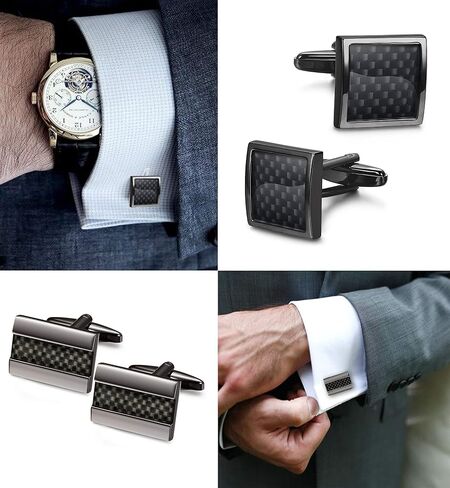 FIBO STEEL 4-8 Pairs Wedding Business Classic Cufflinks for Men Unique Cufflink Set Mens in Saudi Arabia