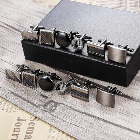 FIBO STEEL 4-8 Pairs Wedding Business Classic Cufflinks for Men Unique Cufflink Set Mens in Saudi Arabia