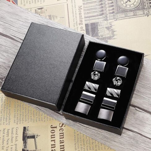 FIBO STEEL 4-8 Pairs Wedding Business Classic Cufflinks for Men Unique Cufflink Set Mens in Saudi Arabia