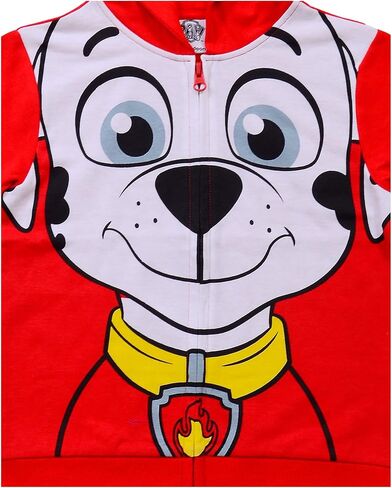 سترة بغطاء للرأس بسحاب للأولاد من Nickelodeon Paw Patrol Marshall أو Rubble أو Chase للأطفال الصغار والصغار - أحمر/أصفر/أزرق in Kuwait