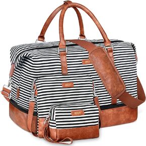 IBFUN Weekender Bags for Women, 21" Weekender Travel Bag, Travel Duffle Bag with Shoe Compartment Carry on Overnight Duffel Bag for Weekend Travel Business Trip, 3PCS