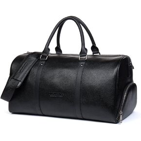BOSTANTEN Genuine Leather Travel Weekender Overnight Duffel Bag Gym Sports Luggage Tote Duffle Bags for Men