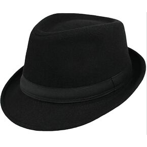 Kids-Boys Fedoras Caps Short-Brim Frdoras-Trilby-Hat Classic Felt Gangster-Manhattan-Hat for 4-8 Years Old