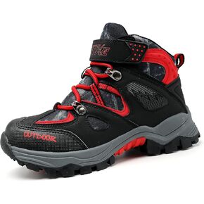 JMFCHI Kids Hiking Boots Boys Girls Outdoor Walking Climbing Sneaker Comfortable Non-slip Snow Shoes Hiker Boot Antiskid Steel Buckle Sole