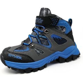 JMFCHI Kids Hiking Boots Boys Girls Outdoor Walking Climbing Sneaker Comfortable Non-slip Snow Shoes Hiker Boot Antiskid Steel Buckle Sole in Kuwait
