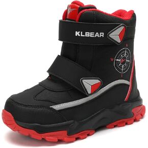 kulebear Boys Girls Wnter Snow Boots Warm Outdoor Hiking Shoes Waterproof Anti-slip Boots