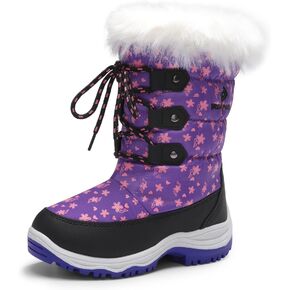 DREAM PAIRS Boys Girls Slip Resistant Faux Fur Lined Knee High Winter Snow Boots