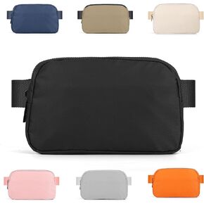 Mini Fanny Pack Black Belt Bag for Women and Men, Fashionable Waterproof Waist Pack with Adjustable Strap for Traveling, Hiking, Jogging, Cycling