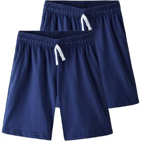 Spring&Gege Boys Soft Cotton Knit Jersey Shorts, 2-Pack