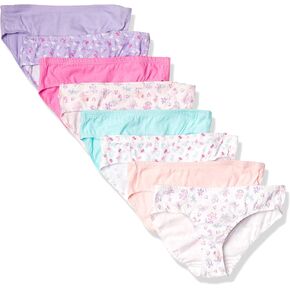 Hanes Ultimate Girls' Underwear, Pure Comfort Organic 100% Cotton Panties, Briefs & Hipsters, 8-Pack