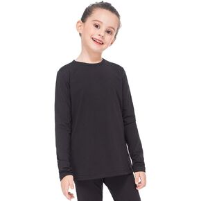 MANCYFIT Thermal Tops for Girls Fleece Lined Underwear Long Sleeve Undershirts Baselayer