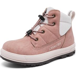 TODDLLUBY Boys Girls Snow Boots Faux Fur Lined Winter Ankle Boots Outdoor Waterproof Slip Resistant Comfortable Cold Weather Boots Little Kid/Big Kid