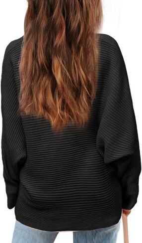 Mafulus Girl's Oversized Crewneck Fall Sweaters Kids Batwing Long Sleeve Slouchy Chunky Cute Pullover Jumper Shirts 5-14T in Kuwait