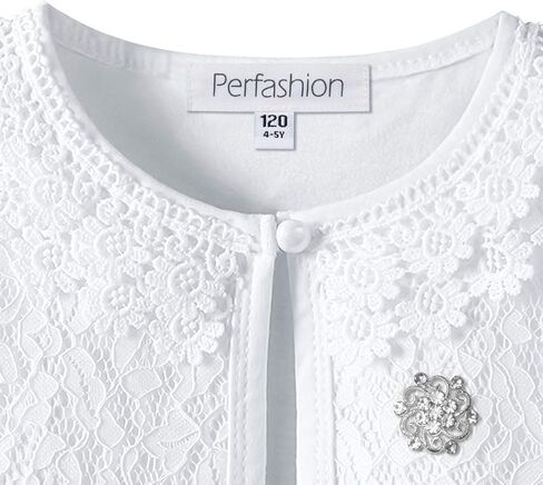 Girls Long Sleeve Lace Bolero Shrugs Cotton Cardigan Dress Cover Up in Kuwait