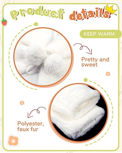 Taiyin 2 Pieces Girls Faux Fur Shawl Cape White Princess Cozy Faux Fur Bolero Shrugs Girls Dress Coat for Wedding Flower Girls Dress up 4T-7T in Saudi Arabia