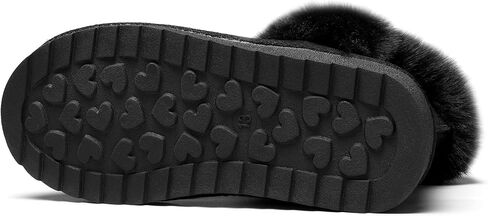 K KomForme Girls Snow Boots Warm Fur Lined Glitter Strap Winter Shoes Lightweight with Hook-and-loop(Toddler/Little Kids/Big Kids) in Kuwait