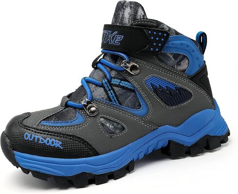 JMFCHI Kids Hiking Boots Boys Girls Outdoor Walking Climbing Sneaker Comfortable Non-slip Snow Shoes Hiker Boot Antiskid Steel Buckle Sole in Kuwait