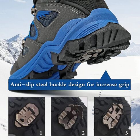 JMFCHI Kids Hiking Boots Boys Girls Outdoor Walking Climbing Sneaker Comfortable Non-slip Snow Shoes Hiker Boot Antiskid Steel Buckle Sole in Kuwait