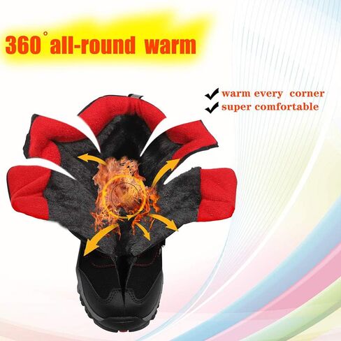 JMFCHI Kids Hiking Boots Boys Girls Outdoor Walking Climbing Sneaker Comfortable Non-slip Snow Shoes Hiker Boot Antiskid Steel Buckle Sole in Kuwait