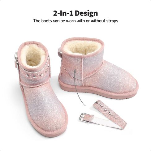 أحذية DREAM PAIRS للفتيات والأولاد أحذية الثلوج مبطنة بالفرو الصناعي للأطفال أحذية الكاحل الشتوية للأطفال الصغار/الأطفال الصغار/الأطفال الكبار in Kuwait