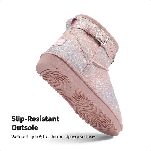 أحذية DREAM PAIRS للفتيات والأولاد أحذية الثلوج مبطنة بالفرو الصناعي للأطفال أحذية الكاحل الشتوية للأطفال الصغار/الأطفال الصغار/الأطفال الكبار in Kuwait