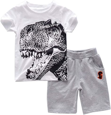 Toddler Boy Clothes Cartoon Cotton Summer Short Sleeve T-Shirt and Shorts Kids Outfit Set 2-7 Year in Kuwait