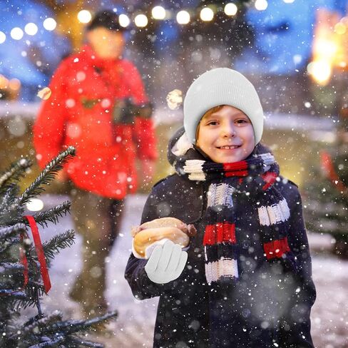 Cooraby 6 Pack Kid's Winter Beanies Hat Full Fingers Gloves Set Skull Winter Caps Stretchy Gloves for Boys Girls in Kuwait