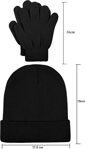 Cooraby 6 Pack Beanies Hats and 6 Pairs Stretchy Full Fingers Gloves for Boys Girls in Saudi Arabia