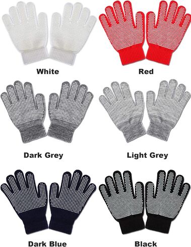 Sumind 12 Pairs Winter Knitted Magic Stretch Gloves Anti-slip Knit Warm Gloves for Children (Anti-slip Assorted #2, Kids Size 5 to 12 Years) in Saudi Arabia