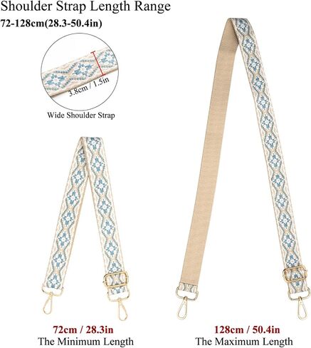 حزام محفظة عريض طويل - حزام كتف قابل للتعديل وحقيبة يد بديلة وحزام جيتار (Style4-Gray) in Kuwait