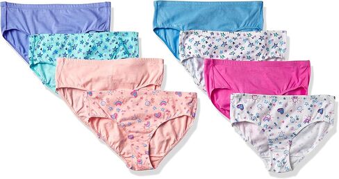 ملابس داخلية Hanes Ultimate للفتيات، سراويل داخلية مريحة نقية 100% من القطن العضوي، سراويل داخلية وهيبستر، 8 قطع in Kuwait