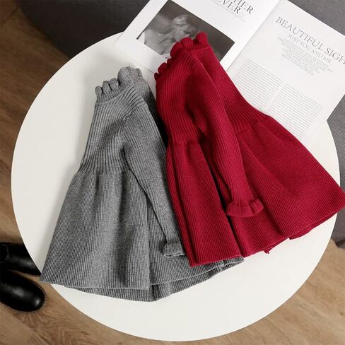 Simplee kids Baby Girls Knit Sweater Dress,Long Sleeve | Sweet and Cute,Warm for Fall and Winter,Party and Daily Casual Wear,for Baby and Little Girls in Saudi Arabia