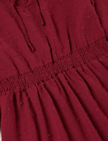 فستان Glaoly للفتيات بلون سادة وأكمام طويلة وربطة عنق سويسرية وحاشية أمامية متأرجحة للخريف للفتيات مقاس 5-12 in Kuwait