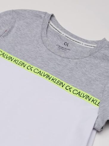 Calvin Klein Girls' Performance Dress, Pull-on Style with Crew-Neck Neckline, Logo Detailing in Kuwait