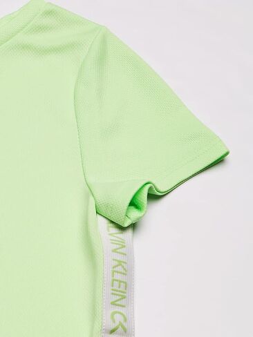 Calvin Klein Girls' Performance Dress, Pull-on Style with Crew-Neck Neckline, Logo Detailing in Kuwait