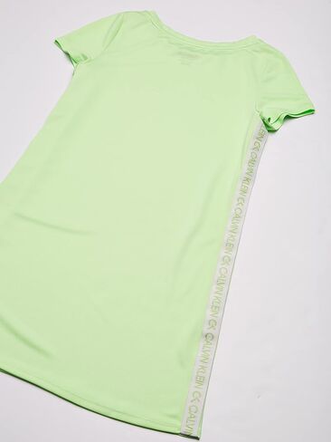 Calvin Klein Girls' Performance Dress, Pull-on Style with Crew-Neck Neckline, Logo Detailing in Kuwait