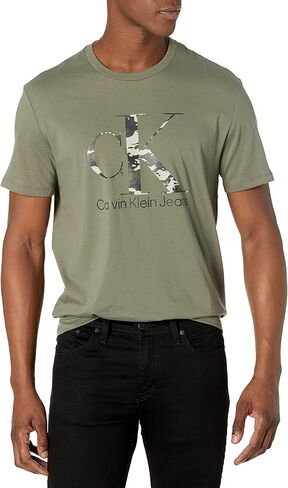 Calvin Klein Men's Camo Monogram Logo Crewneck T-Shirt in Saudi Arabia