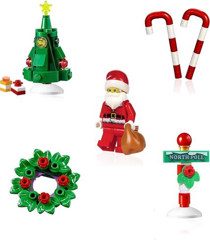 LEGO Holiday Combo Pack - Christmas Tree with Presents, Holiday Wreath, 2 Candy Canes, and Santa Claus with North Pole Stand in Saudi Arabia