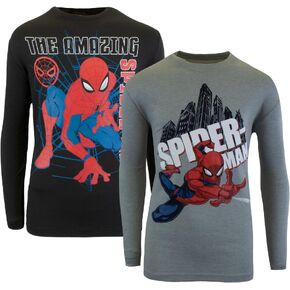تي شيرت Marvel Spider-Man and Avengers طويل الأكمام مكون من قطعتين للأولاد، سبايدرمان وأفينجرز للأولاد بأكمام طويلة in Kuwait